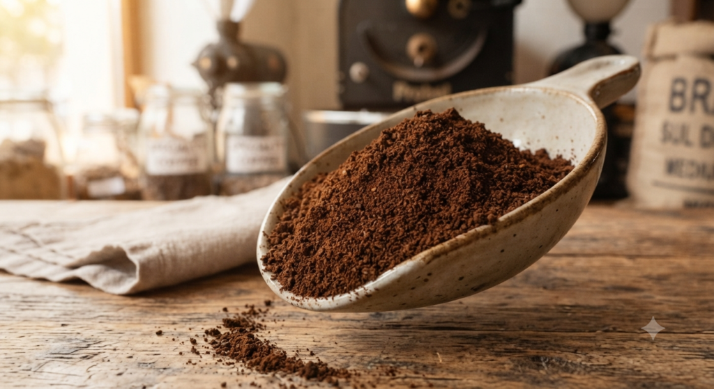 Grãos de café especial torrado e moído do Sul de Minas